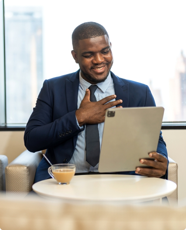 Professional working on laptop