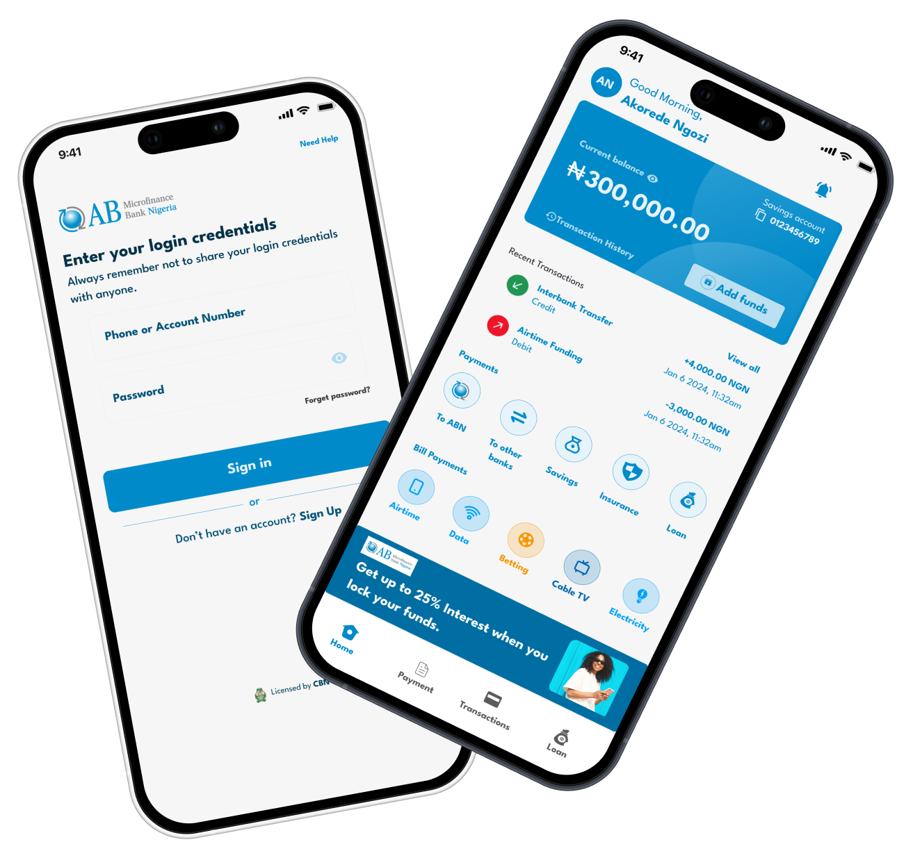 Mobile banking interface