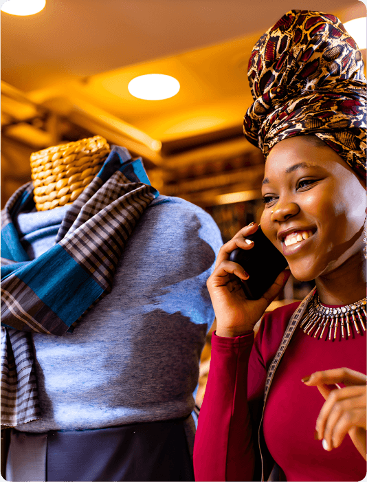 Business woman on phone